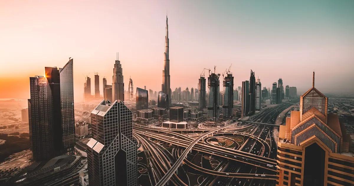 Dubai skyline with Burj Khalifa