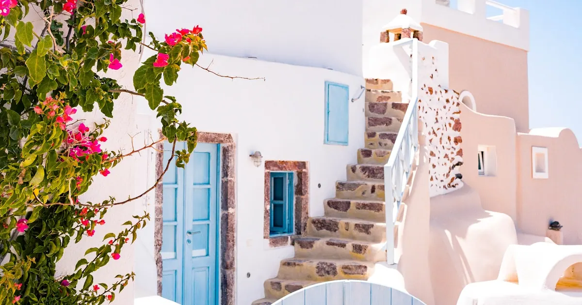 Nice coastline with turquoise Mediterranean Sea and colorful buildings